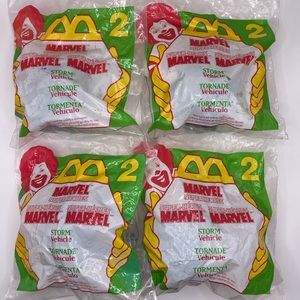 (4) 1996 McDonalds Happy Meal Toy -  Marvel Storm Vehicle #2 NIP Unopened